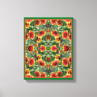 Abstrato de Flores de Margarida Vermelhas e Amarel