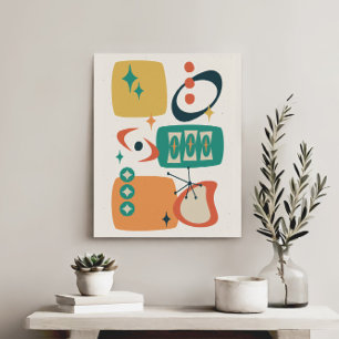 Impressão Em Tela Abstrato de Meio século de idade atômica Amarelo c