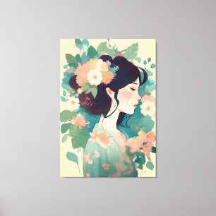 Impressão Em Tela Abstrato de mulher