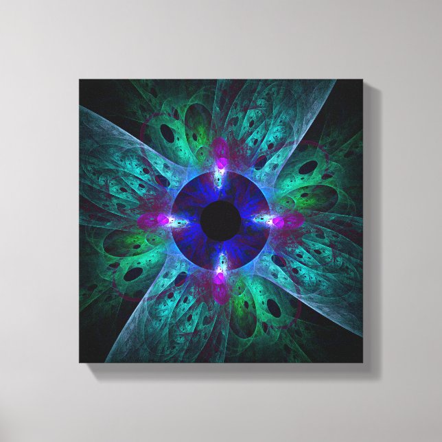 Impressão Em Tela Abstrato de Olhos Preto e Branco (Frente)