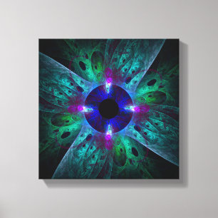 Impressão Em Tela Abstrato de Olhos Preto e Branco