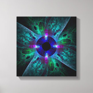 Impressão Em Tela Abstrato de Olhos Preto e Branco
