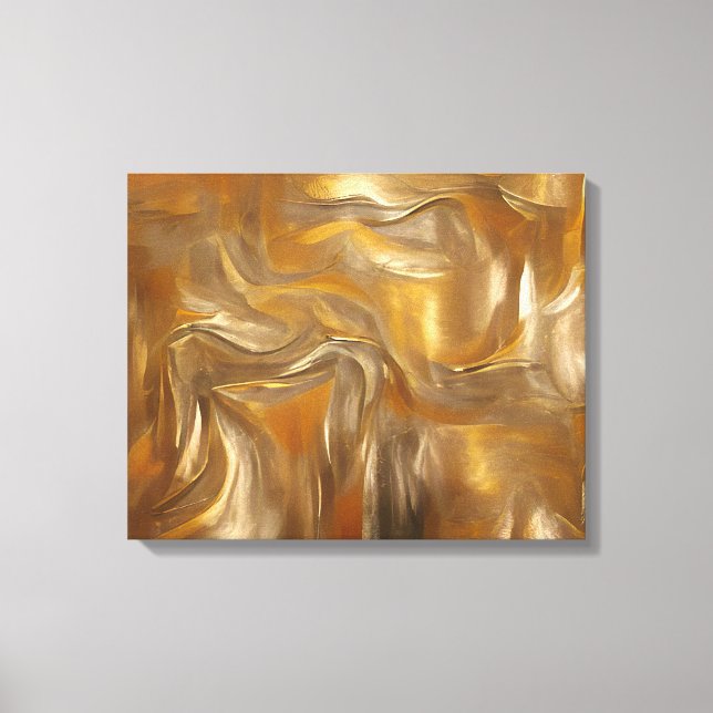 Impressão Em Tela Abstrato de Ouro Elegante, Design Opulento (Frente)