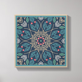 Impressão Em Tela Abstrato de parede original com linha de folha azu