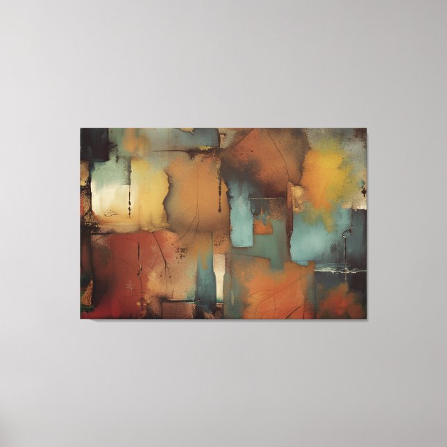 Impressão Em Tela Abstrato de Patches de Chocolate (Frente)