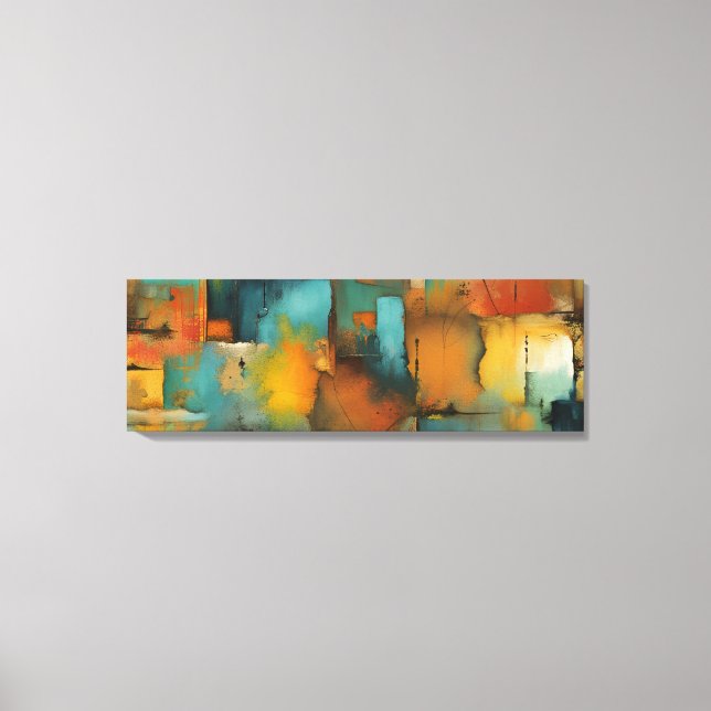 Impressão Em Tela Abstrato de Patches do outono (Frente)