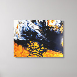 Impressão Em Tela Abstrato de pintura em acrílico branco, azul e Dou