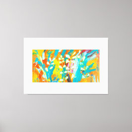 Impressão Em Tela Abstrato de pintura em acrílico floral multicolor