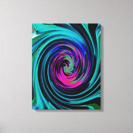 Impressão Em Tela Abstrato de preto e turquesa Dramático