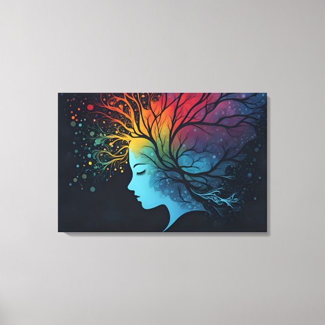 Impressão Em Tela Abstrato de saúde mental (Frente)