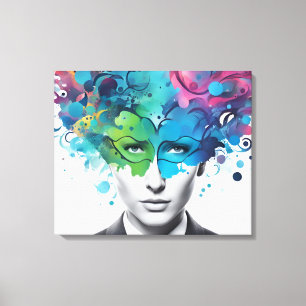 Impressão Em Tela Abstrato de saúde mental