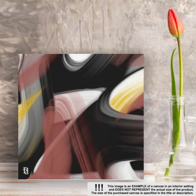 Impressão Em Tela abstrato de Tendência - Arte Preta - Branca de 8 x (Criador carregado)