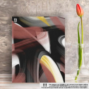 Impressão Em Tela abstrato de Tendência de 8x10", preto, branco