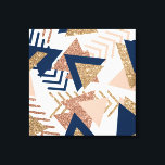 Impressão Em Tela abstrato de tendências dos 80 | Padrão Dourado de<br><div class="desc">#abstractart Feminina e sofisticada abstrato geométrica moderna contemporânea moderna pop-arte em um sofisticado azul marinho, cor-de-rosa pincelado, e uma paleta metálica falsa ouro rosa de cobre, que celebra os anos 90 e 1980 com gráficos retrô totalmente incríveis. O estilo Memphis aleatório dos anos 80 e 90 incluiu padrões descontinuados de...</div>