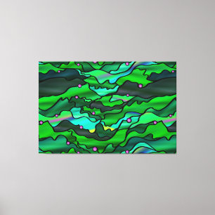 Impressão Em Tela Abstrato de Vidro Orgânico Esolado Verde