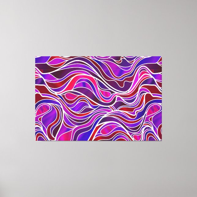 Impressão Em Tela Abstrato De Vidro Orgânico Roxo (Frente)