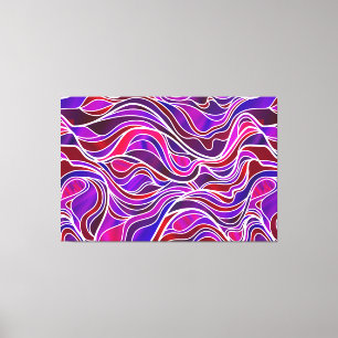 Impressão Em Tela Abstrato De Vidro Orgânico Roxo