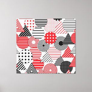 Impressão Em Tela Abstrato de Vintage: Pontos e faixas