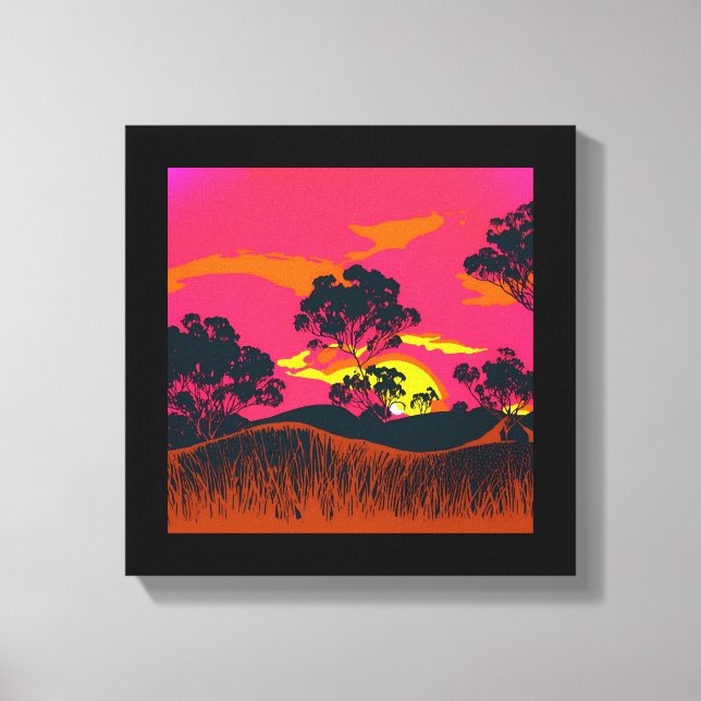 Impressão Em Tela Abstrato Desert Background Landscape Art nº 6 (Frente)