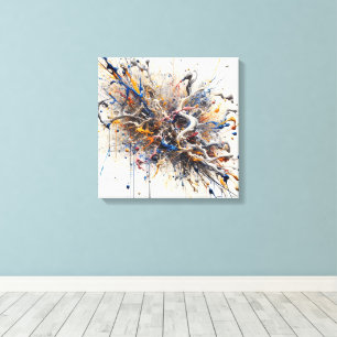 Impressão Em Tela Abstrato do Burst de Cor - Abertura de Tinta Energ
