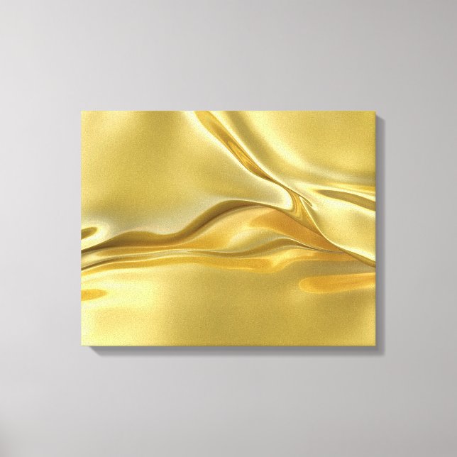 Impressão Em Tela Abstrato Dourado líquido (Frente)