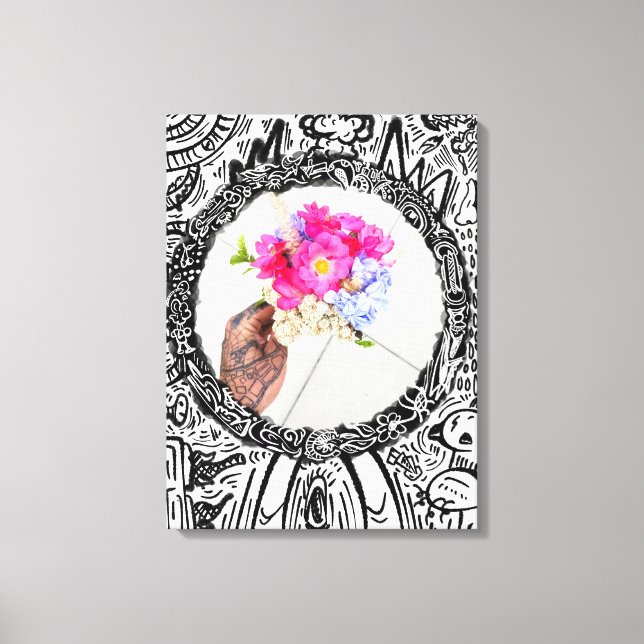 Impressão Em Tela ABSTRATO e BUQUÊ (Frente)