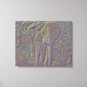 Impressão Em Tela Abstrato Elefante