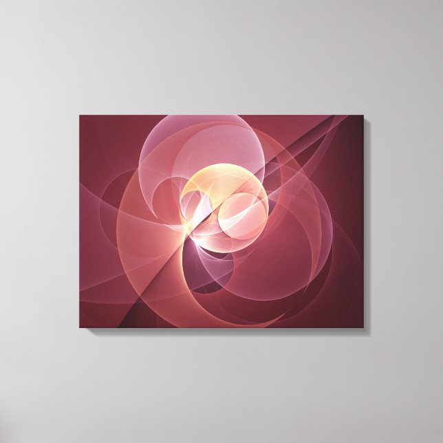 Impressão Em Tela Abstrato Elegante Moderno Vinho Vermelho Arte Frac (Frente)