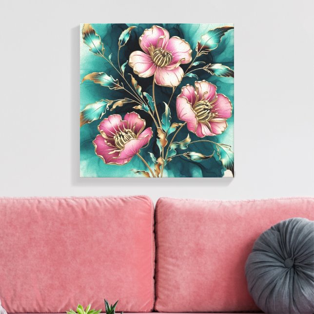 Impressão Em Tela Abstrato em ondas eletromagnéticas (Insitu(Sala de estar))