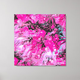 Impressão Em Tela Abstrato em rosa, preto e branco