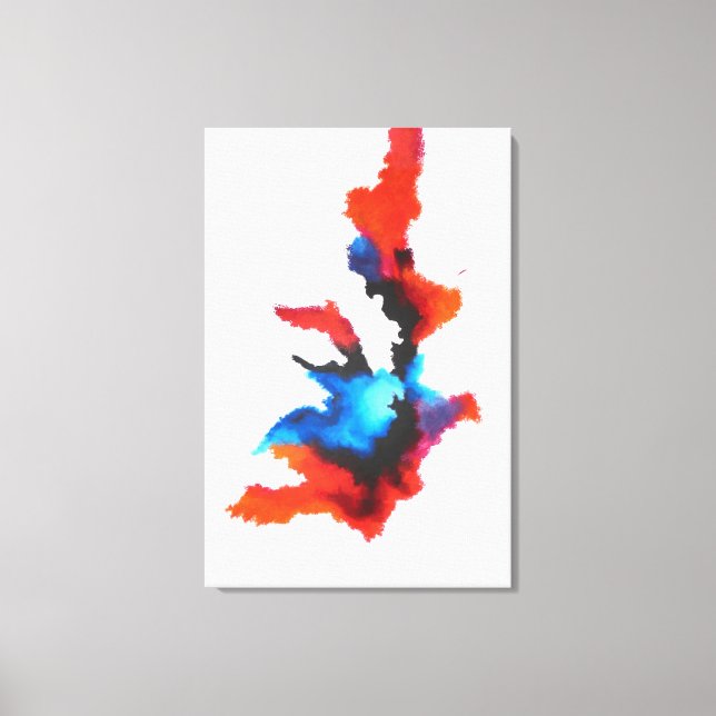 Impressão Em Tela Abstrato Expressionista Moderno Preto e Branco (Frente)