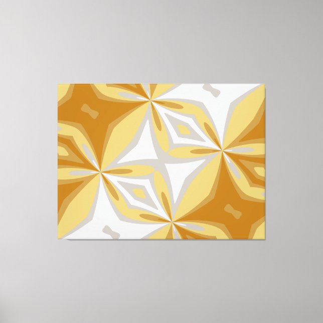 Impressão Em Tela Abstrato Floral Dourado e Cinza de Prata (Frente)