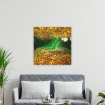 Impressão Em Tela Abstrato Fluid Paint Faux Dourado Folha Metálica V<br><div class="desc">Design de impressão de abstrato canvas moderna com uma folha metálica falsa de ouro e um fundo abstrato verde esmeralda.</div>