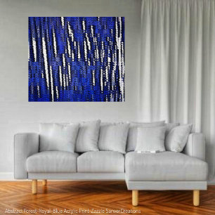 Impressão Em Tela Abstrato Forest Royal-Blue