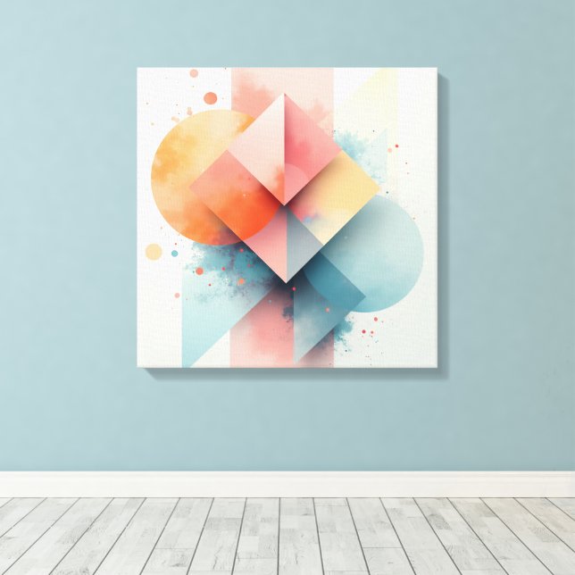 Impressão Em Tela Abstrato Geométrico moderna arte da canvas. (Insitu(piso de madeira))