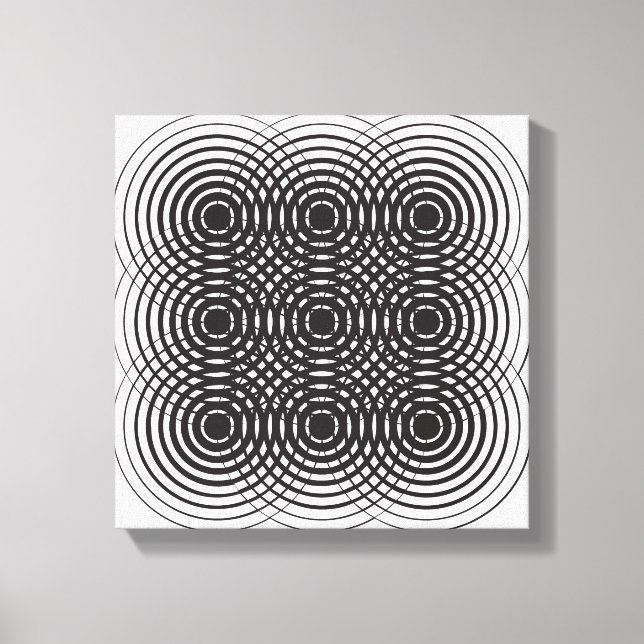 Impressão Em Tela abstrato geométrico preto e branco design (Frente)