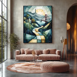 Impressão Em Tela Abstrato Geométrico San Francisco Skyline, Ouro<br><div class="desc">Capture o encanto icônico de São Francisco com este trabalho de arte de linha do horizonte geométrico abstrato. Com a ponte Ouro Gate, colinas rolantes, Torre Coit e casas vibrantes, esta peça inspirada em cubismo reimagina a cidade com padrões geométricos ousados e uma paleta harmoniosa de azul, verde e ouro....</div>