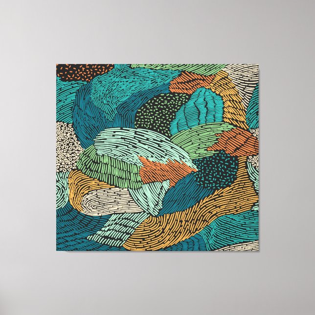 Impressão Em Tela Abstrato Grunge: Design de padrão sem costura. (Frente)