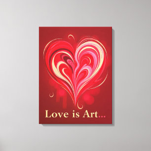 Impressão Em Tela Abstrato Love Heart Romantic Art