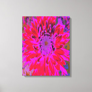 Impressão Em Tela Abstrato Magenta, Purple e Red Dahlia Fllower