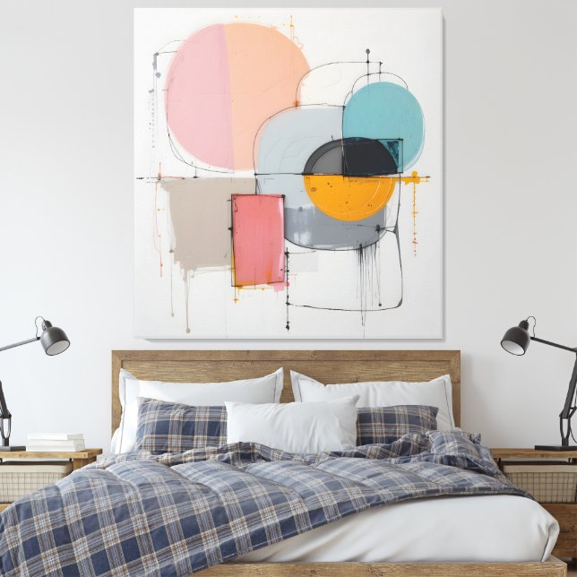 Impressão Em Tela abstrato - minimalista (Insitu(Quarto))