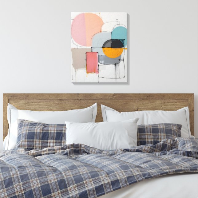Impressão Em Tela abstrato - minimalista (Insitu(Quarto))