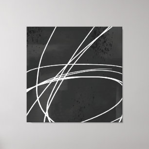 Impressão Em Tela Abstrato minimalista preto branco muito grande