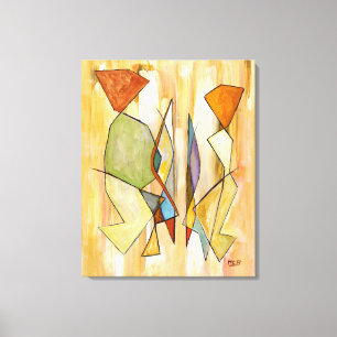 Impressão Em Tela Abstrato Modern Art Casal Trendy Chic Beigereen