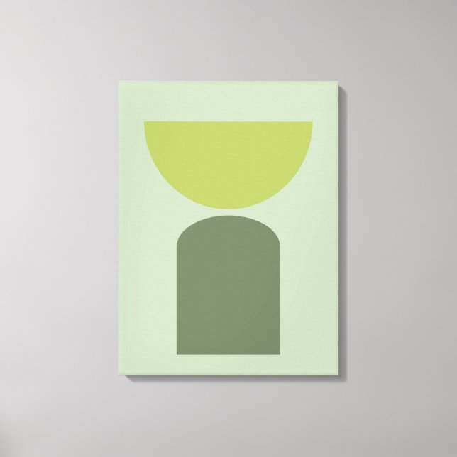 Impressão Em Tela Abstrato Modern Art Geometrics Shapes Sage Green (Frente)