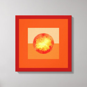 Impressão Em Tela Abstrato Moderna Arte Geométrica Fiery Sun