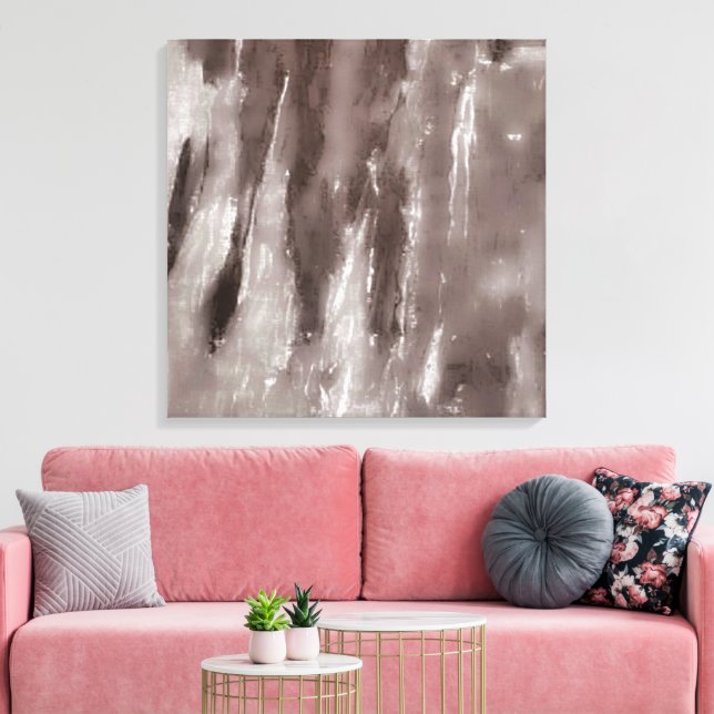 Impressão Em Tela Abstrato moderna Sépia e Branco (Insitu(Sala de estar))