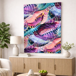 Impressão Em Tela Abstrato moderno contemporâneo com formas geomét