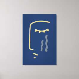 Impressão Em Tela Abstrato moderno de rosto azul