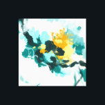 Impressão Em Tela Abstrato moderno - Teal e Design pintado amarelo<br><div class="desc">Linda pintura abstrato moderna transformou-se neste adorável design travesseiro - inspirada por ondas e pôr o sol num horizonte</div>